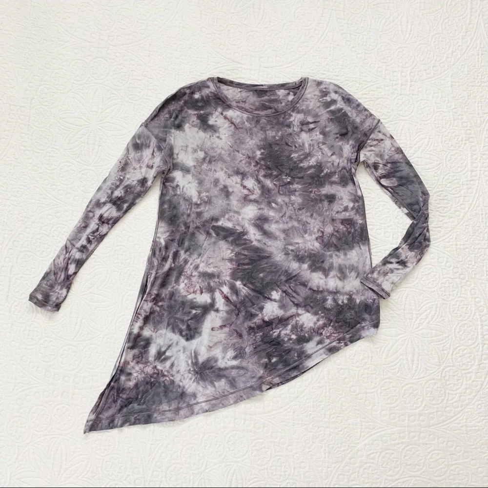 Lululemon To The Point Long Sleeve *Mist, Diamond‎ Dye Glacier Grey Moonwalk